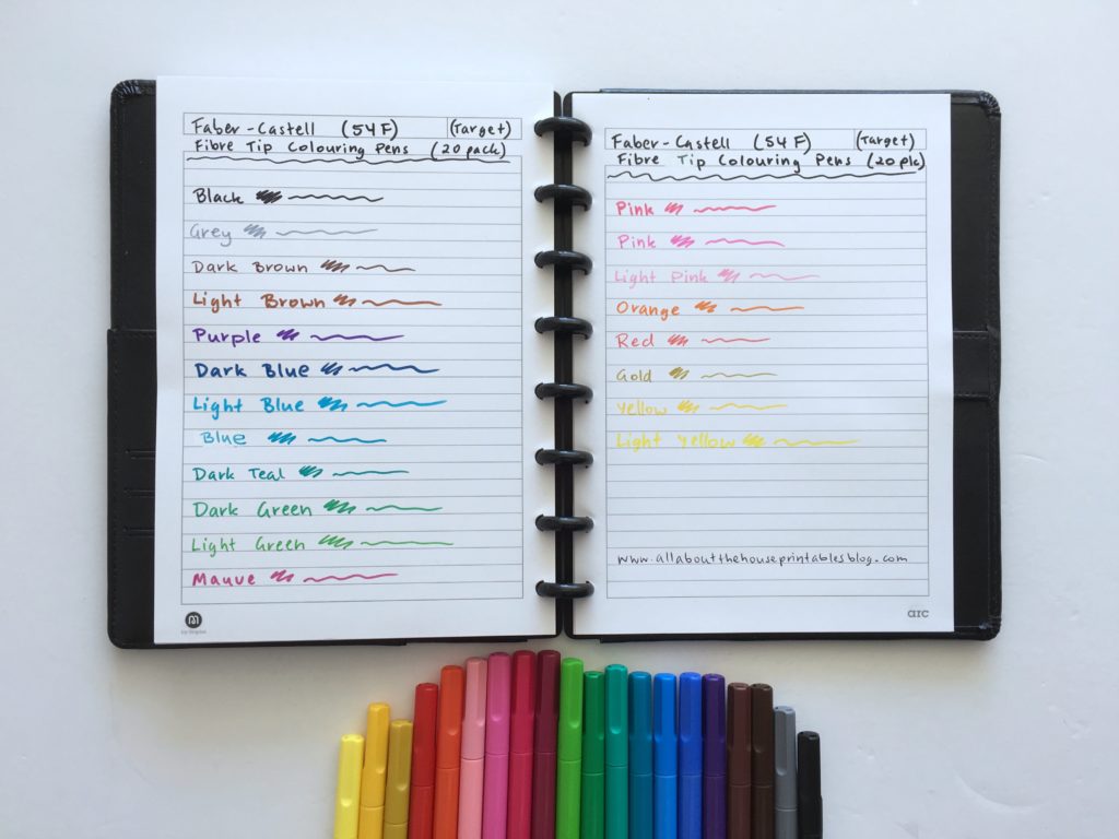Faber castell pen testing marker review planner supplies planning time color coding rainbow best pens for erin condren plum paper limelife happy planner-min