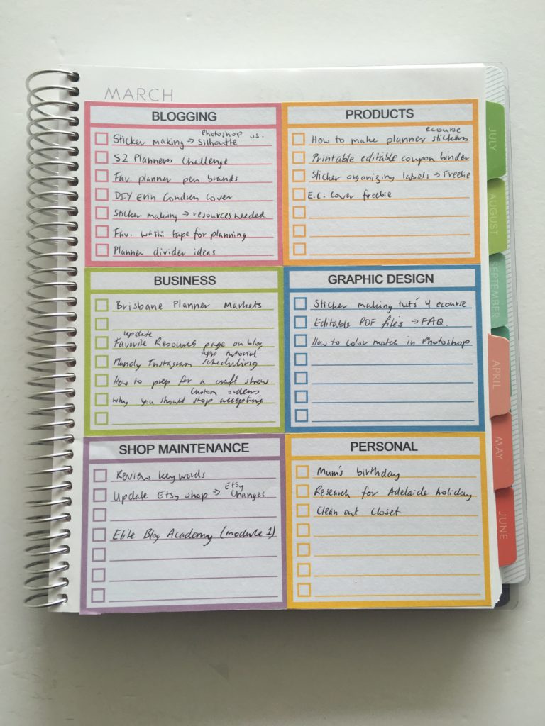 color coded planning how to use blank notes pages of your planner monthly goal setting process rainbow checklist planner sticker printable-min