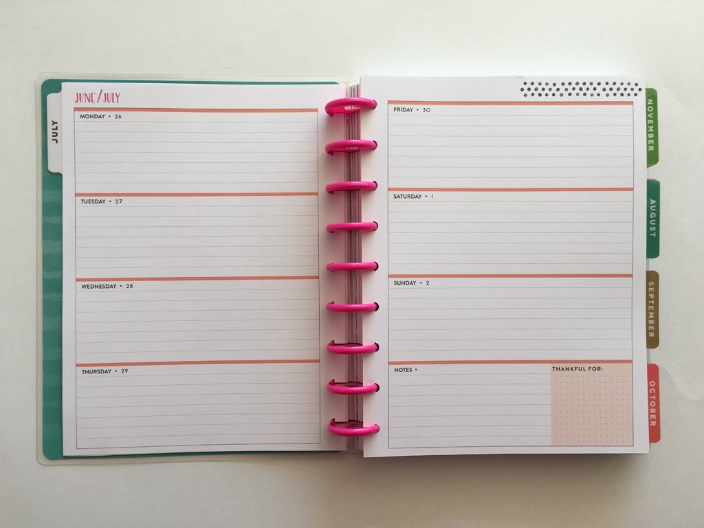 happy planner horizontal weekly spread monday start lined functional