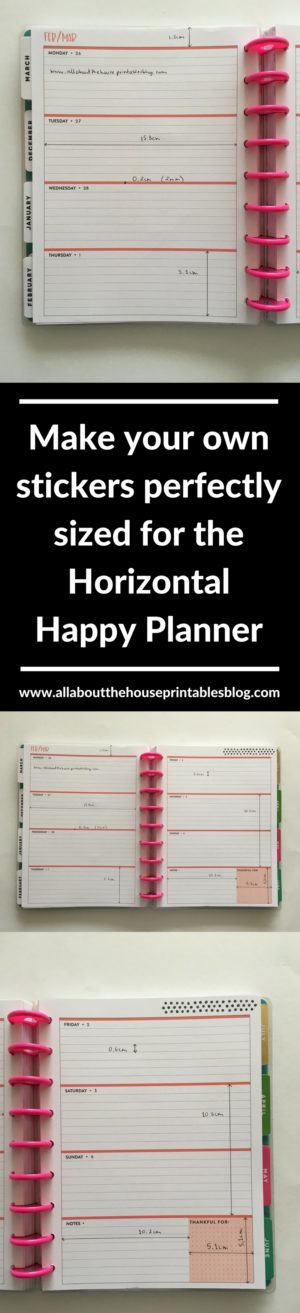 MAMBI Happy Planner horizontal dimensions &amp; measurements (classic size ...