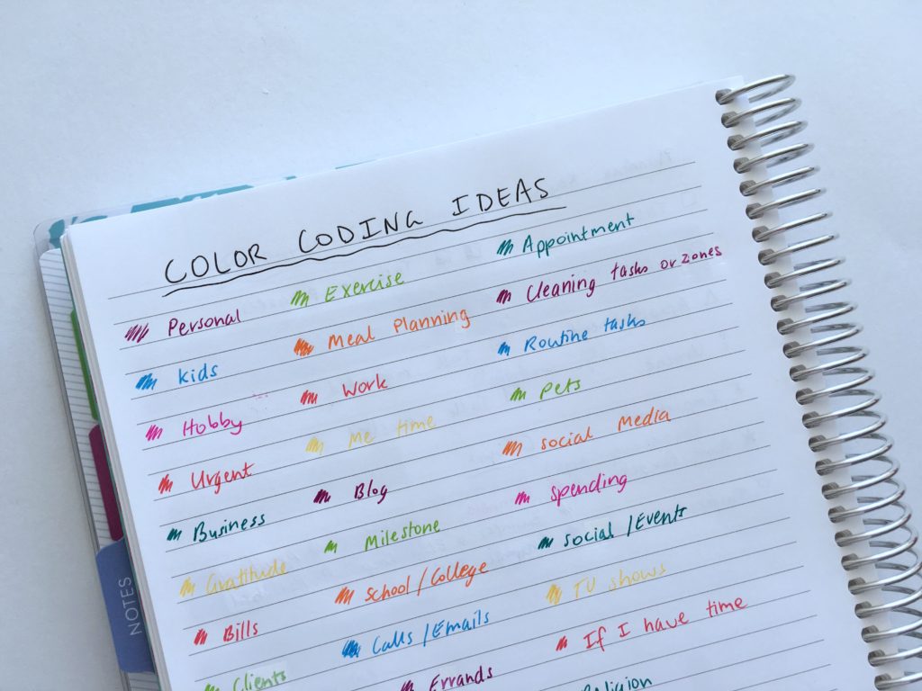 how to color code your planner choose category planner ideas setup a new planner bullet journal bujo planner time inspiration diy plum paper color coding-min
