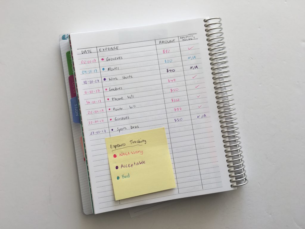 how to keep track of expenses in your planner decorating minimalist inspiration ideas sticky note color coding use blank pages