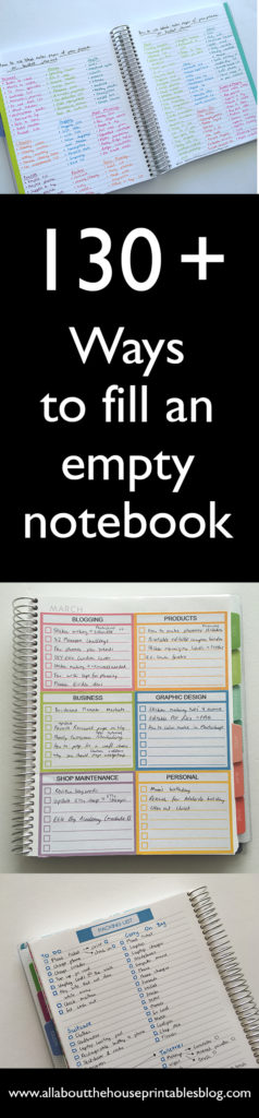 how to use an empty notebook fill blank pages planner monthly idea checklist weekly planner spread plan with me diy personalised