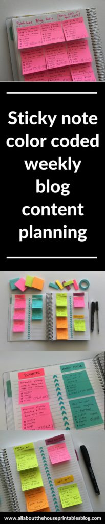 how to use sticky notes for blog planning content calendar blogging planner simple color coded flexible system post it note