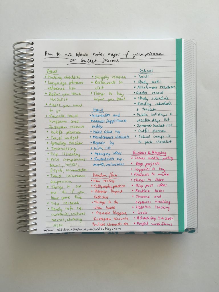 how to use the blank pages of your planner of a notebook tips ideas all about planners how to get the most out of your planner
