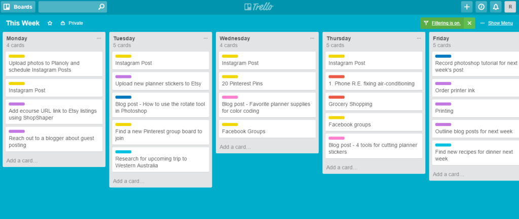 how to use trello for weekly planning digital planner tools resources tutorial apps time management productivity guide