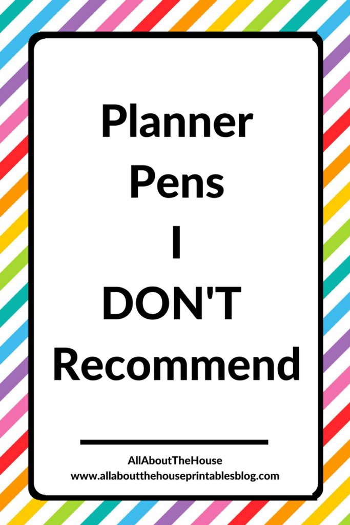 planner pens i don't recommend pen review sharpie papermate frixion staedtler fine tip color coding planner addict obsession