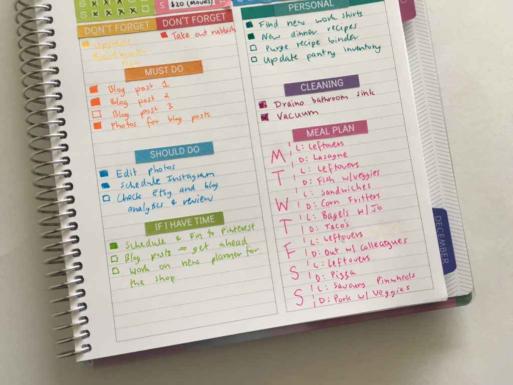 plum paper planner review memory keepers book as a weekly planner color coded task list organized to do list day to a page layout planning plan with me-min
