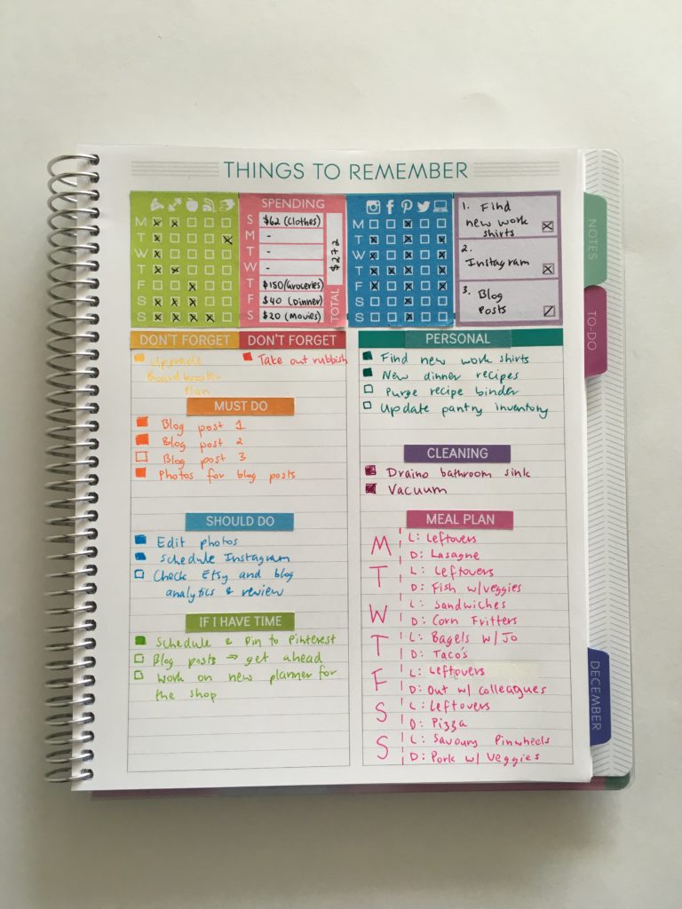 using a plum paper memory keepers book for weekly planner 1 page weekly spread planenr sticker minimalist simple planning ideas inspiration-min