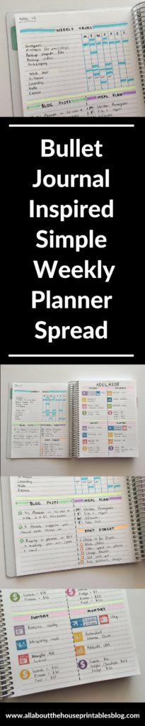 bullet journal inspired weekly planner spread simple minimalist planner ideas inspiration highighters habit tracker daily plan