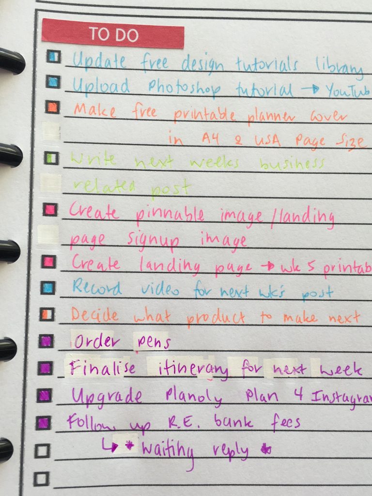 color coded to do list simple weekly planner efficient time management scheduling productivity minimalist planner ideas inspiration diy arc (2)