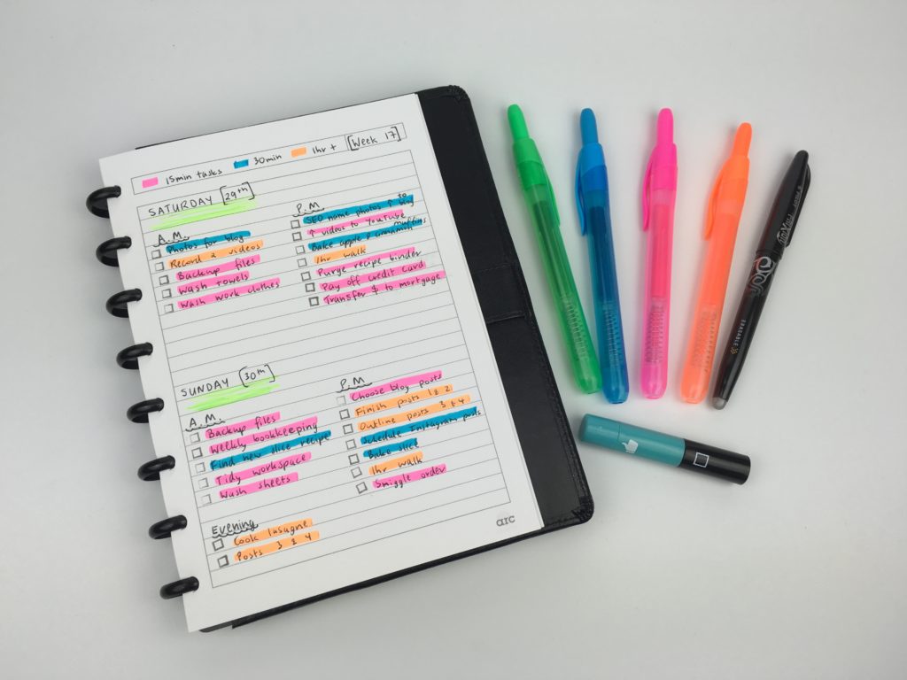 daily planning color coding ideas inspiration diy highlighter task list how to use a planner effectively tips arc notebook review