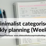 Minimalist 1 page categorised planning using black pen & highlighters (Week 16)