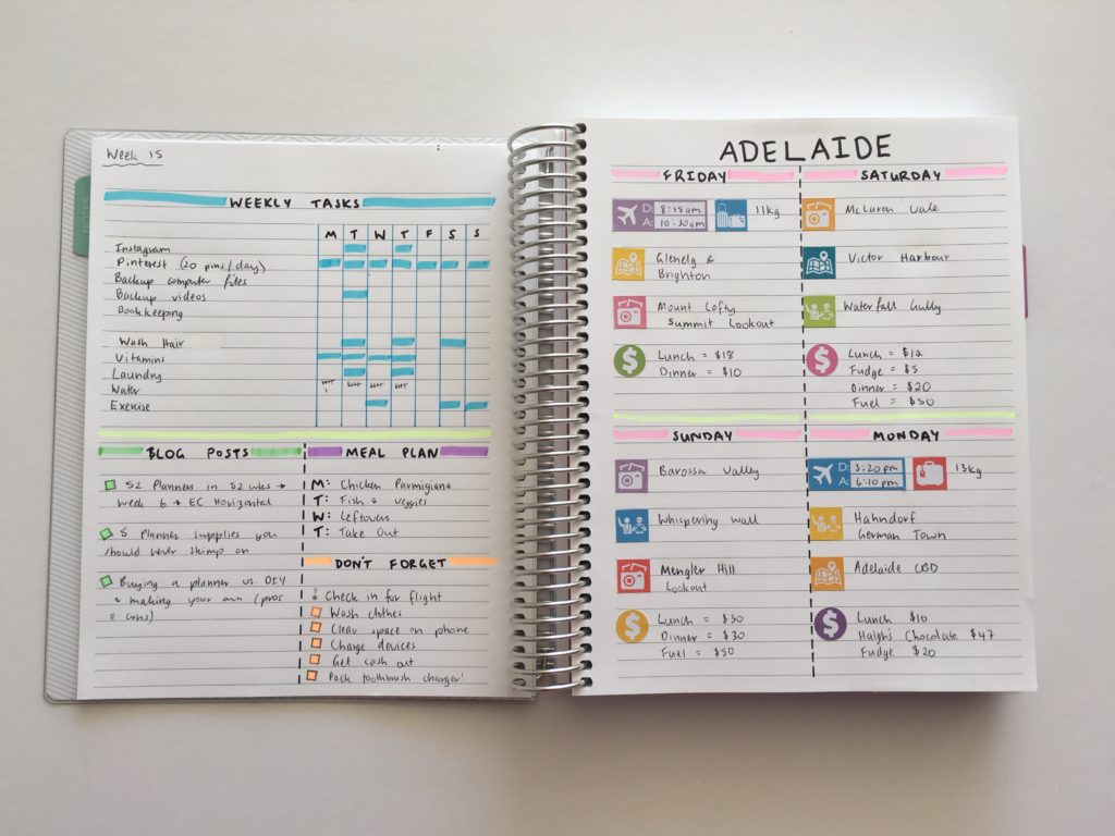 plan with me bullet journalling with stickers bullet journal inspiration inspired bujo weekly spread simple minimal color coding ideas planner problem