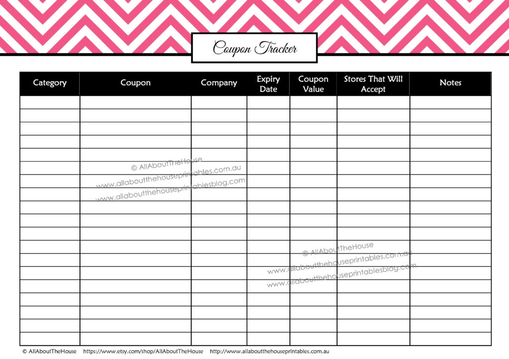 coupon codes tracker printable editable organizing home binder household save money planning planner download pdf organizer crazy couponing lady diy planner