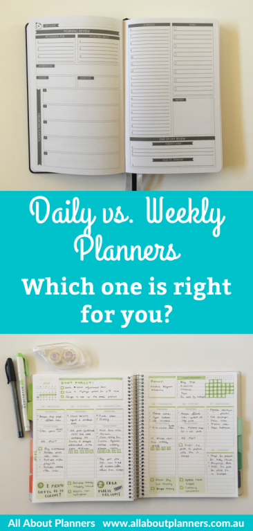 daily versus weekly planners which one is right for you pros and cons things to consider planner newbie tips inspiration and ideas all about planners how to choose new planner