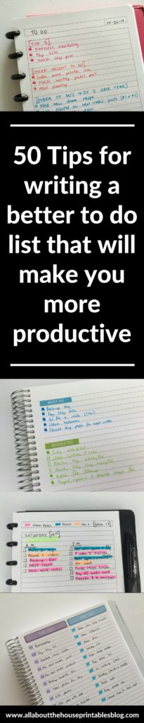 how to write a better to do list color coding productivity tips time management efficient weekly planning tips inspiration ideas