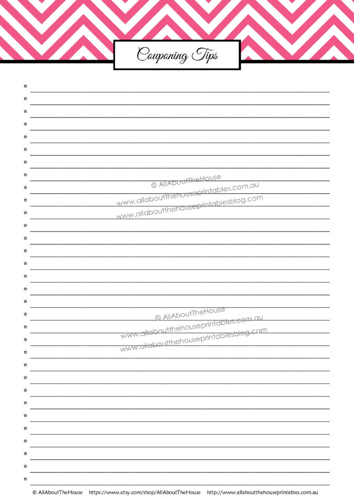 Couponing Tips tracker binder organization ideas diy printable free download pdf editable organize save money grocery shopping budget tool