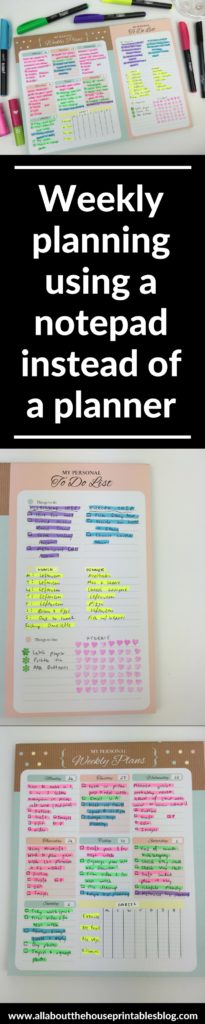 alternative to traditional paper planner using a weekly notepad organization color coding sidebar ideas officeworks diy