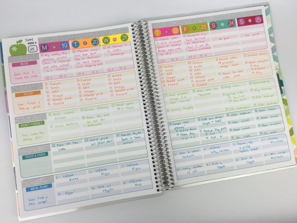 erin condren teacher planner customised for weekly planning color coding categorised blog planner