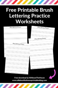 free printable brush lettering practice worksheets calligraphy tombow lined download diy connections handwriting handlettering
