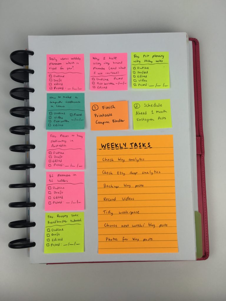 how to plan using sticky notes ideas inspiration color coding blog planner alternative to traditional planner daily weekly reminder task functional business etsy diy-min
