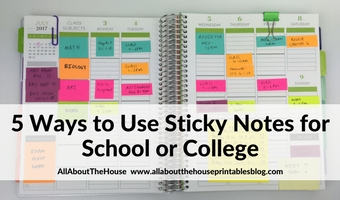 how to use sticky notes to organize your planner for school college or university time management productivity color coding idea