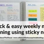 Quick and easy weekly meal planning using sticky notes