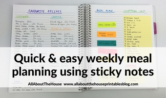 quick and easy meal planning using sticky notes inspiration ideas tips tutorial diy color coding menu cooking recipe binder