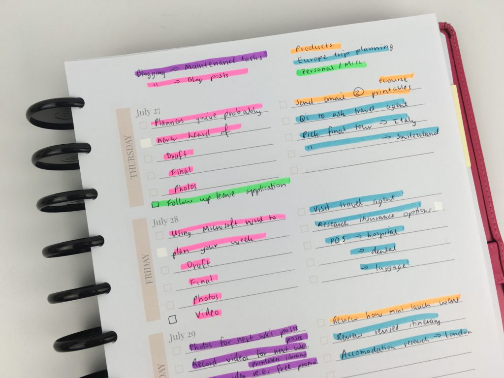 how to choose colors for color coding your planner symbols diy planner spread susana cresce weekly planner review horizontal checklist 2 page spread