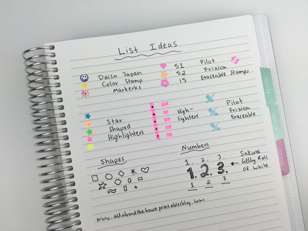 planner list making ideas bujo stamping highlighters simple minimalist diy weekly spread daily monthly color coding