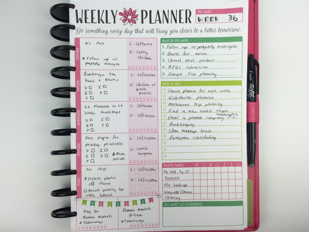bloom weekly planner notepad review blog planning simple 1 page minimalist habit tracker checklist colorful bujo 5 day week monday start