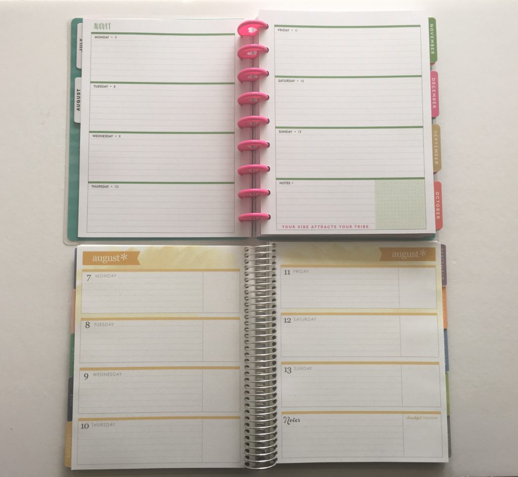 happy planner horizontal review comparison to erin condren pros cons better than cheaper alternative size layout color binding