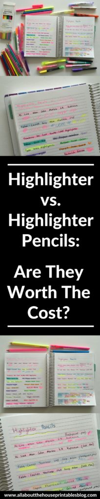 highlighter versus highlighter pencils review comparison favorite planning supplies pen review color coding neon list making