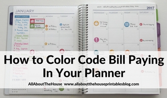how to color code your planner bill paying printable supplies pen sticky note tips washi tape inspiration layout setup