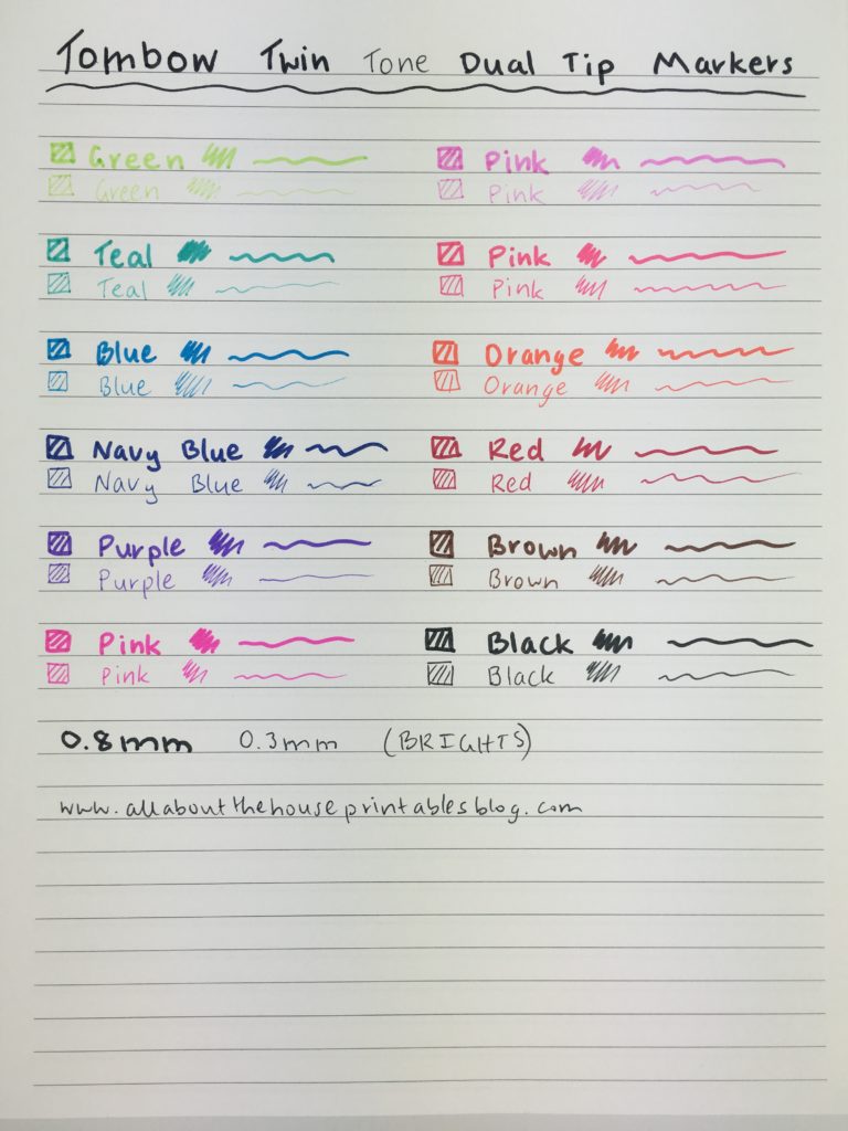 tombow twin tone markers dual tip planner pen colorful fine tip color coding twin tip review worth the money brush lettering