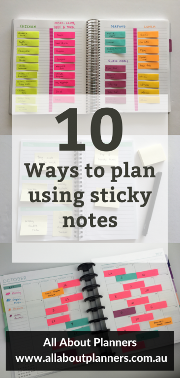10 ways to plan using stcky notes useful planning tips ideas favorite planning supplies best sticky note brands color coding cleaning school college recurring tasks