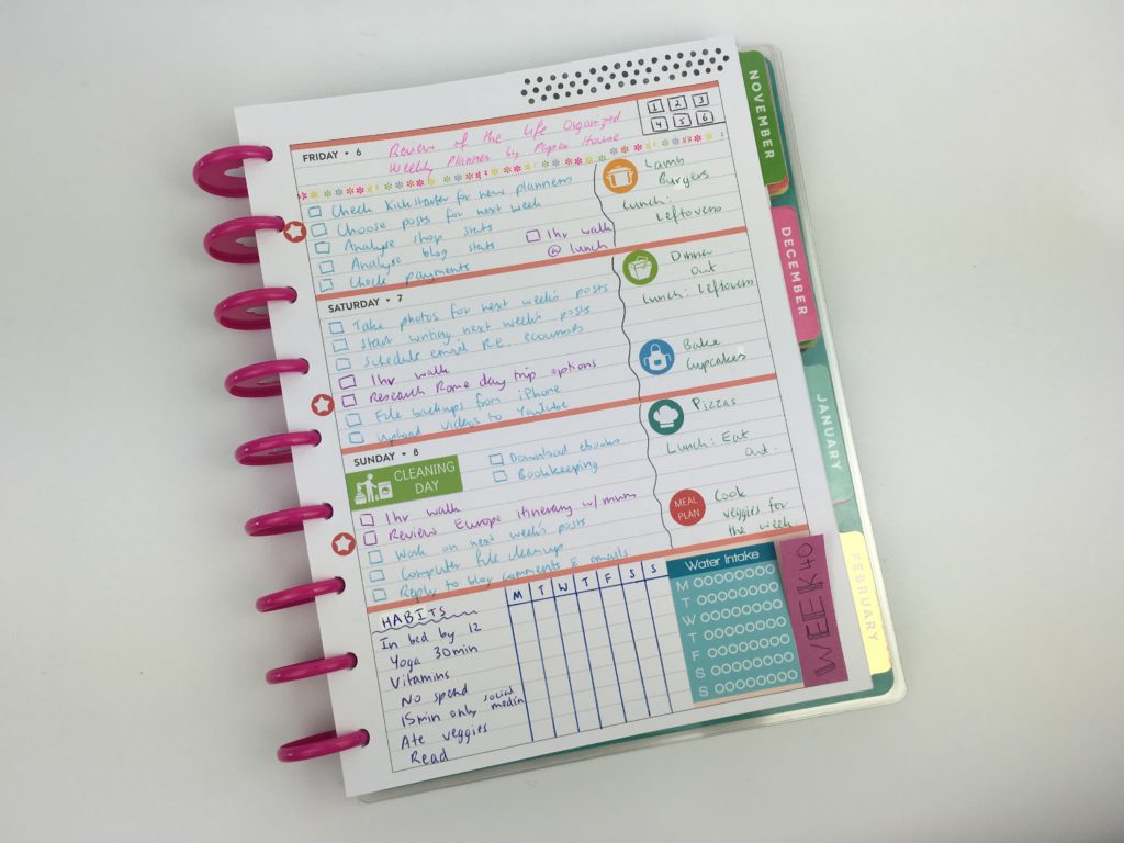 MAMBI Happy planner horizontal spread layout ideas bujo bullet journal inspiration bujo color coding review stickers plan with me