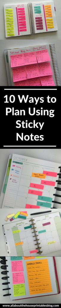 planning with sticky notes plan with me color coding weekly spread blog reminder cleaning recurring task bill list ideas inspo