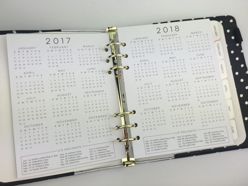 prima planner dates at a glance inserts a5 review pros and cons 6 ring bound 2018 gold black and white dot in the moment