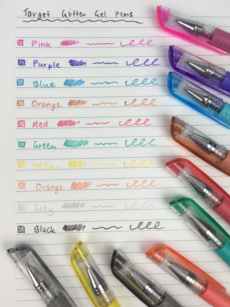 target glitter gel pens review swatches pen testing cheaper alternative where to find cheap planner supplies-min
