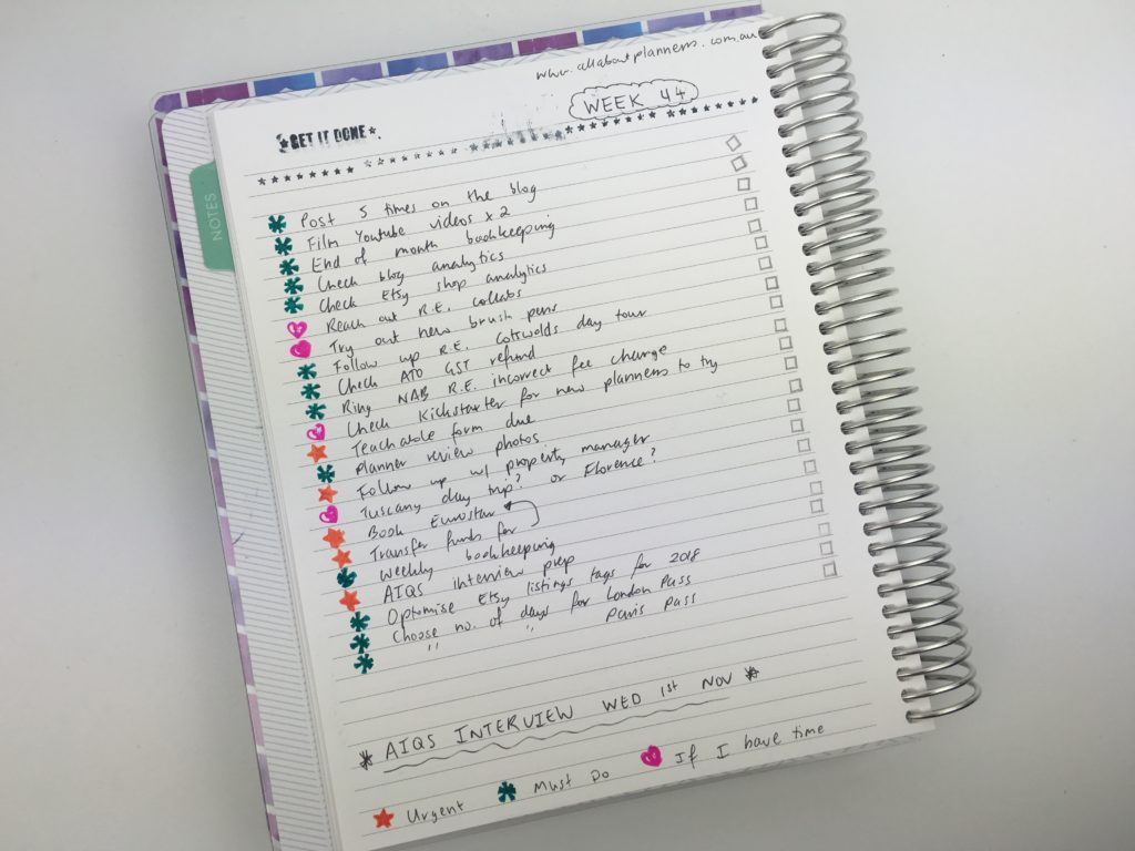 how to pre plan the week organized to do list planner stamping list making symbols color code bullet journal plum paper review priorities goal setting