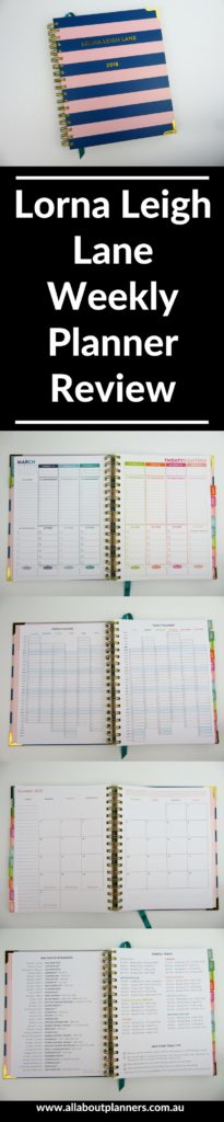 lorna leigh lane weekly planner review rainbow vertical hourly schedule meal planning sidebar color coding australian made