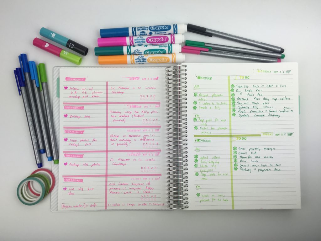 planner stamping weekly planning ideas inspiration color coding plum paper blogging daily am pm scheduling washi tape