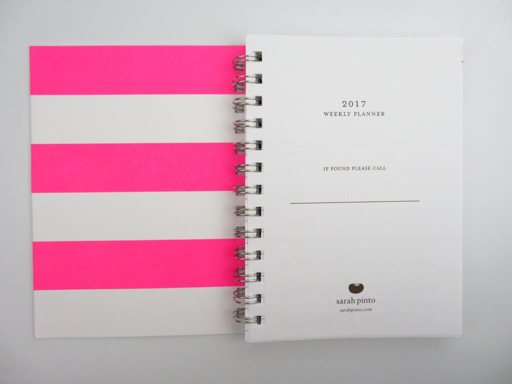 sarah pinto weekly planner review horizontal unlined 2 pages per week month simple minimalist preppy-min