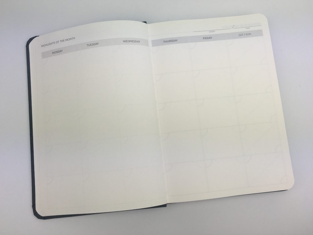 slice planner montly planning page weekends combined undated perpetual calendar day to a page notebook bullet journal
