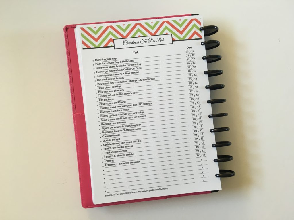 christmas to do list checklist arc notebook review how it works editable printable diy template free download