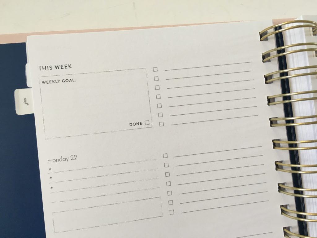 horizontal weekly planner made in australia simple minimalist functional week starts monday checklist meal planning budgeting life planner bullet journal-min