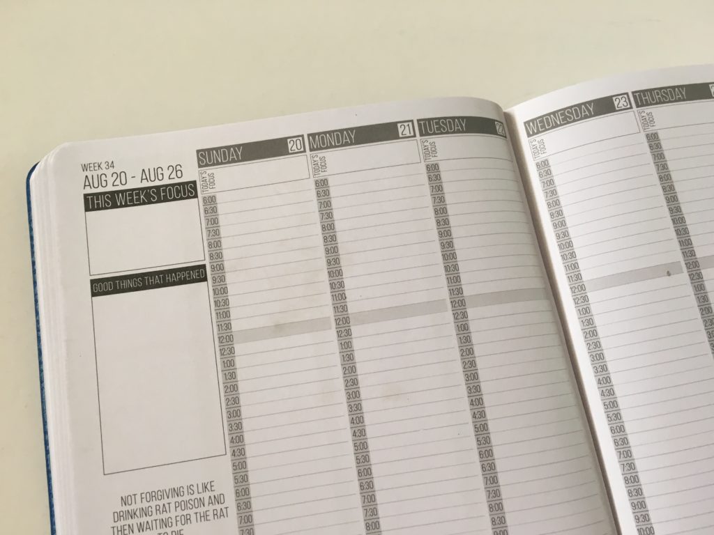 passion planner review weekly hourly vertical minimalist undated monday sunday start goal setting simple functional