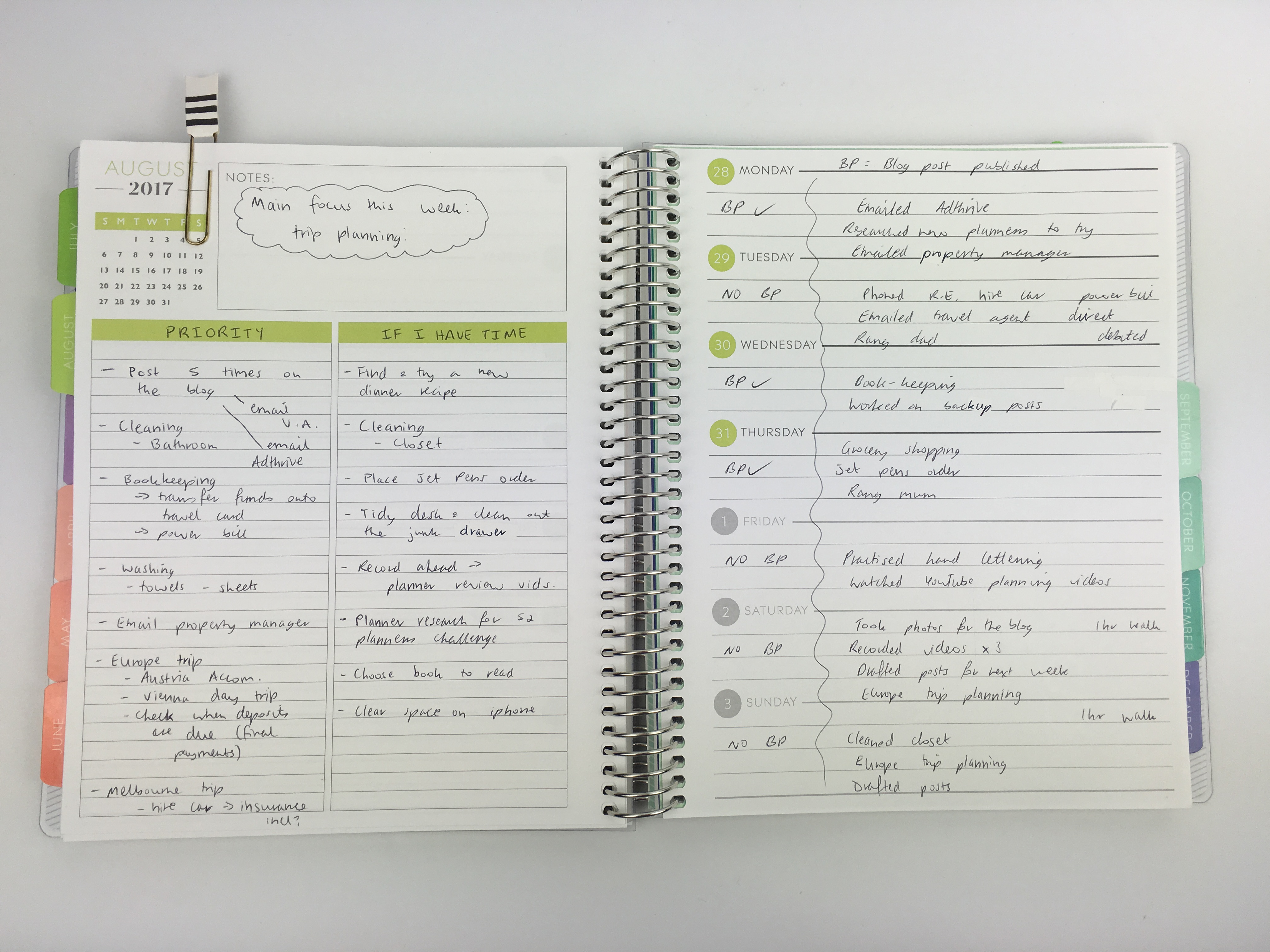 How (and why) I pre-plan the week using the Plum Paper horizontal lined with notes layout